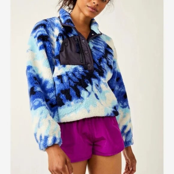 Free People Rocky Ridge Pullover in Ocean Tie Dye Combo XS NWT - Picture 6 of 12